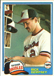 1981 Topps Baseball Cards      615     Rick Dempsey